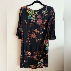 H&M Black Dress with Colorful Floral Pattern